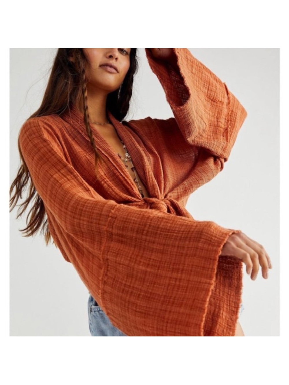 Free People We The Free One Azalea Kimono Rust XS/S